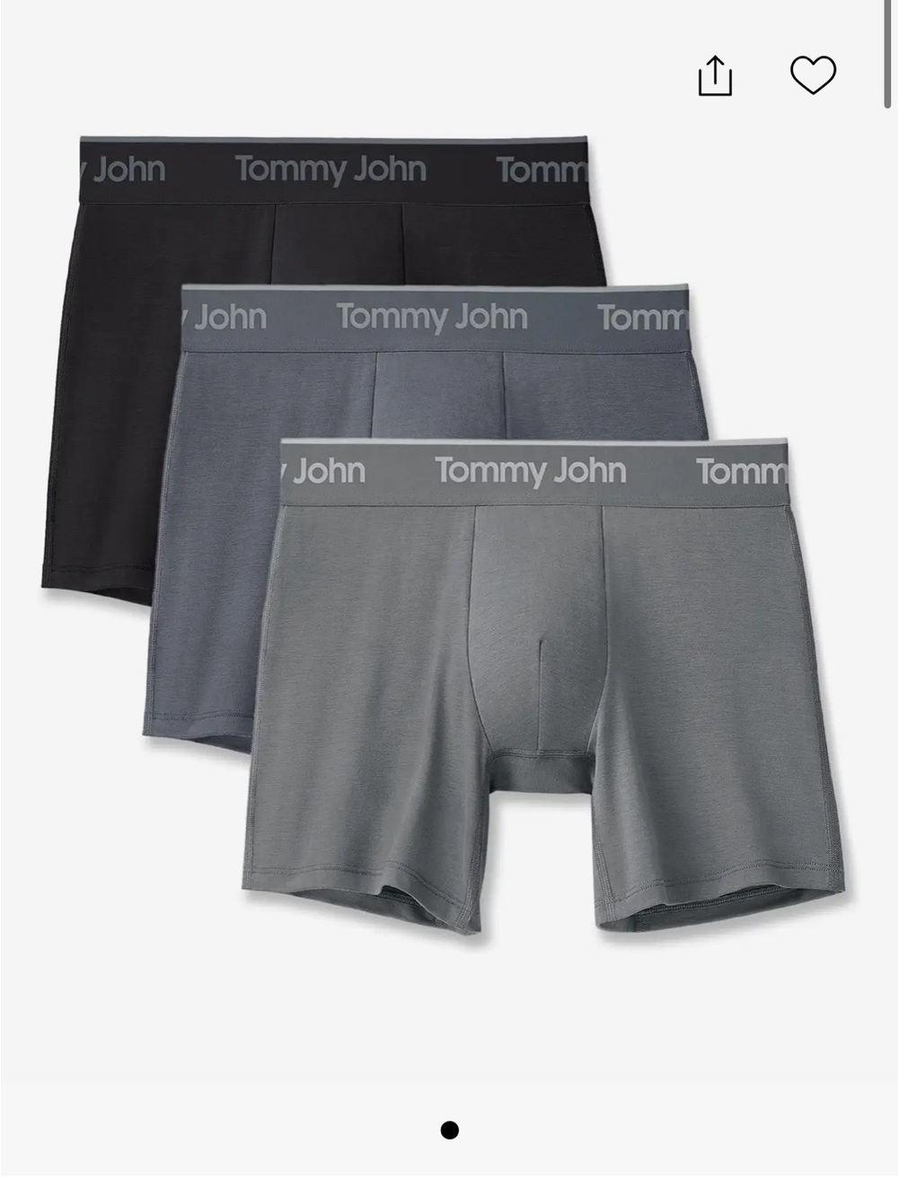 Tommy John Second Skin Modal 6" Boxer Briefs 3-Pack XL black turbulence monument